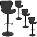 Miniatyrbillede 1 af 9: Rootz Velvet Barstol - Drejestol - Justerbar højde - 360° drejelig - Ergonomisk design - Mørkegrå/sort - 47cm x (89-109,5cm) x 54cm