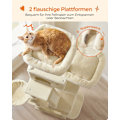 Miniatyrbild 3 av 7: Rootz Beige Cat Tree Tower - Skrapstolpe - Klätterställning - Spånskiva Plysch Sisal - 60 cm x 50 cm x 206 cm - Robust design