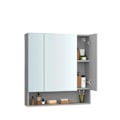 Miniatyrbillede 1 af 5: Rootz badeværelse skab med 3 døre - Mirror Cabinet - Badeværelsesopbevaring - Rumbesparende design - 16,5 cm x 70 cm x 75 cm