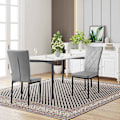 Pikkukuva 4 / 5: Rootz ruokasalin tuolisarja 4 kpl - Velvet korkeaselkätuolit - Metalliset jalkatuolit - Mukavat, ergonomiset, kestävät - Tummanharmaa - 42 cm x 94,5 c