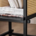 Miniatyrbillede 8 af 9: Rootz Tenon Connection Sidebord - Sofabord - Gule gitterpaneler - Sort træ - Nem montering - 40cm x 60cm x 40cm