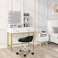 Miniatyrbild 7 av 8: Rootz Makeup Pall - Rullande pall - Justerbar höjd - Ergonomiskt ryggstöd - 30cm x 30cm x 53-65,5cm