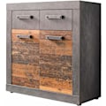 Miniatyrbillede 1 af 7: Rootz skænk - Opbevaringsskab - Brun og sort - 82 x 86 x 37 cm
