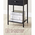 Miniatyrbillede 7 af 9: Rootz Sengebord - Natbord - Endebord - Spånplade stål ikke-vævet stof - 28cm x 38cm x 61cm - Sort - Letvægts - Robust konstruktion - Nem montering