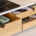 Miniatyrbild 7 av 7: Rootz Monitor Stand Riser - Screen Elevation - Desk Organizer - Space Saving - 3 Drawers - MDF & Bamboo - 60x11x22CM