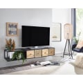Miniatyrbillede 5 af 7: Rootz lowboard hængende mango massivt træ - metal 150x25x35 cm TV skab sort - Design TV stativ moderne - TV skab væg - TV kommode TV kommode til ophæn