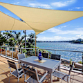 Miniatyrbillede 3 af 10: Rootz Sun Sail Shade Canopy - UV-beskyttelse - Rivefast - Nem installation - HDPE-stof - 180g/m² - Grå - 3 øjer - 1,5 m reb - 180 cm x 180 cm