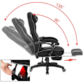 Miniatyrbillede 4 af 7: Rootz Gaming Chair - Kontorstol - Computerstol - Justerbar komfort - Åndbart materiale - Ergonomisk støtte - 121cm-128cm x 56cm x 46cm