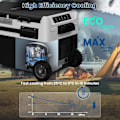 Miniatyrbillede 5 af 8: Rootz Kompressor Køleboks - Bærbart Køleskab - Campingkøleskab - 30/40/50 L Kapacitet - Dual Zone - Batteribeskyttelse - 2 Zoner - APP kontrol - Eco/M
