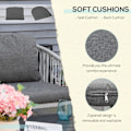 Miniatyrbild 4 av 10: Rootz Utemöbler Set - Trädgårdsmöbler Set - 4-delad Rotting Patio Soff Set - Med 2 enkelkuddar soffor - 1 Loveseat Och 1 Soffbord - Grå