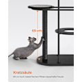 Miniatyrbillede 6 af 6: Rootz Classic sort kradsestolpe - Kattetræ - Klatretårn - Stålramme - Spånpladeplatforme - Sisalreb - 80 cm x 43 cm x 111 cm - 15,4 kg - 60 kg Maks. b