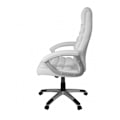Miniatyrbild 7 av 7: Rootz kontorsstol konstläder vit ergonomisk med nackstöd - Design Executive Chair Skrivbordsstol med avtorkningsfunktion - Snurrstol högt ryggstöd X-X