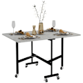Miniatyrbillede 1 af 10: Rootz sammenklappeligt spisebord - Udvidbart bord - Pladsbesparende spisebord - Elegant stil - Hjul til nem mobilitet - 120 cm x 80 cm x 73 cm