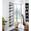 Miniatyrbillede 5 af 7: Rootz stativ væg metal sort 36x150x8 cm stor til 8 flasker - Design væghylde til køkkenet - Flaskestativ Hængende Smal Vægmonteret