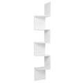 Miniatyrbillede 1 af 6: Rootz PVC hjørnehylde - 5-lags opbevaring - Flydende hylde - Bogreol - MDF af høj kvalitet - 25 cm x 156 cm x 25 cm