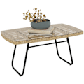 Pikkukuva 10 / 10: Rootz Poly Rattan -puutarhapöytä - UV -kestävä sivupöytä - Ulkopöytä - Tyylikäs lasi - 90 x 50 x 45 cm