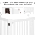 Miniatyrbillede 6 af 11: Rootz Træspærre - Fritstående Hundeport - Dørport - Justerbar Hundelåge - Foldbar Trappeport - Hvid - 155 x 1,5 x 76 cm