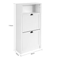 Miniatyrbillede 5 af 7: Rootz hvidt skoskab - Skovipper - Skoopbevaring - Rummelig opbevaring - Robust konstruktion - Mulighed for vægmontering - 60 cm x 110 cm x 24 cm