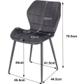 Miniatyrbillede 3 af 8: Rootz Velvet spisestuestolesæt med 4 - Komfortable stole - Stilfulde siddepladser - Rivefast fløjl, Ergonomisk design, holdbart metalstel - 47 cm x 79