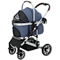 Miniatyrbild 1 av 10: Rootz 3 i 1 Dog Buggy - Pet Car Seat - Foldbar Carrier - Lätt design - 83 cm x 61 cm x 103 cm, blått, silver
