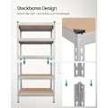 Pikkukuva 5 / 9: Rootz 2 Set Heavy Dut -hylly - tukeva säilytysyksikkö - teollisuushyllyt - Max -kuorma 875 kg - hopeateräs ja mdf - 30 cm x 75 cm x 150 cm