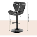 Pikkukuva 3 / 9: Rootz kääntyvä baarijakkara - Keittiöjakkara - Työtuoli - Laadukas keinonahka - Säädettävä korkeus - Ergonominen muotoilu - 47 cm x (89-109,5 cm) x 54