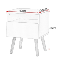 Miniatyrbillede 3 af 8: Rootz Modern sengebord - Natbord - Sidebord - Kompakt design - Effektiv opbevaring - Holdbar konstruktion - 40 cm x 50 cm x 33,5 cm