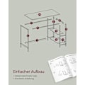 Miniatyrbild 7 av 7: Rootz Maple White Skrivbord - Skrivbord - Arbetsbord - Spånskiva & stål - 50cm x 100cm x 76cm