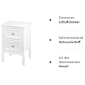Miniatyrbillede 9 af 9: Rootz hvidt sengebord - Natbord - Opbevaringsskab - Rigelig opbevaringsplads - Elegant design - Holdbar - 40 cm x 60 cm x 30 cm