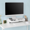 Miniatyrbillede 3 af 7: Rootz Monitor Stand Computer Screen- Monitor Stand Monitor- Riser Desk Organizer med 2 skuffer