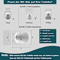 Miniatyrbillede 2 af 9: Rootz Family toiletsæde - WC Låg - Toiletdæksel - Badeværelse Top - Toiletskjold - Loo Cap - Potte lukning - Hell Weiss (Lys hvid) - 454x361mm