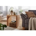 Miniatyrbillede 3 af 5: Rootz sidebord massivt træ akacie 60 x 35 cm stuebord design mørkebrunt sofabord i landlig stil