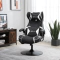 Miniatyrbillede 4 af 5: Rootz Gaming Chair - Integrerede højttalere - Vipbart ryglæn - Sort + Hvid - 69 x 73 x 118 cm