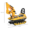 Miniatyrbillede 3 af 6: Rootz Ride-on Car - Børne Ride-on - Baby børne gravemaskine - Børne bil med gravemaskine - Sort + Gul - 78x24x58,5cm