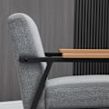 Miniatyrbillede 7 af 7: Rootz Accent Stol i Scandi Design - Hvilestol - Accent Stol - Linnedlook - Gummitræ - Grå + Sort + Brun - 64,5L x 70W x 83,5H cm