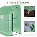 Pikkukuva 4 / 9: Rootz Greenhouse - Seinäkasvihuone - Kylmärunko - Ikkunoilla ja ovilla - 2 kerrosta 4 lankahyllyä - Vihreä 200L x 100W x 215Hcm