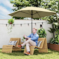 Pikkukuva 9 / 11: Rootz 2,33m Parasol -sateenvarjo - Terassi -näyttö - Sun Shade - UV -suojaus - 2,33m x 2,33m x 2,4m