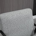 Miniatyrbillede 5 af 7: Rootz Accent Stol i Scandi Design - Hvilestol - Accent Stol - Linnedlook - Gummitræ - Grå + Sort + Brun - 64,5L x 70W x 83,5H cm