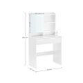 Pikkukuva 6 / 6: Rootz White Chipboard -pukupöytä - Meikkipöytä - Meikkipöytä - 70 x 40 x 136 cm - Kaatumisenestolaite - Helppo koota - Säilytystila