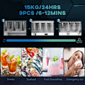 Miniatyrbillede 5 af 7: Rootz Ice Cube Machine - 2,1 liter vand - 15 kg på 24 timer - Selvrensende - Inklusiv isbakke + isske - Hvid - 25,2W x 37,5D x 31,2H cm