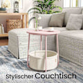 Miniatyrbillede 3 af 5: Rootz Round sofabord - Lille bord - sidebord - Rumbesparende design - 45 cm x 50 cm - lyserød, brun