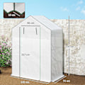Pikkukuva 3 / 11: Rootz Walk -in Greenhouse, jossa hyllyt - mini -Greenhouse - UV -resistentti - Optimaalinen ilmanvaihto - 143L x 74B X 190H CM