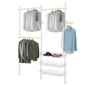 Miniatyrbild 1 av 8: Rootz Teleskopgarderob Organizer-Hängande skena-Kläder Rack-Förvaringshyllor