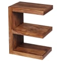 Miniatyrbillede 1 af 4: Rootz sidebord massivt træ Sheesham E Cube 60 cm højt stuebord design brunt sofabord i landlig stil