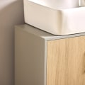 Miniatyrbillede 6 af 10: Rootz underskab til vask til badeværelse - Opbevaring af vasketøj - Organizer under vask - MDF og metalkonstruktion - Stilfuld grå- og træfinish - Pla
