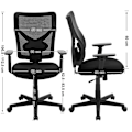 Miniatyrbillede 8 af 8: Rootz Ergonomisk kontorstol - Justerbare armlæn - Vippefunktion - Åndbart mesh - Bæreevne 120 kg - Sort
