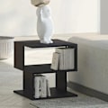 Pikkukuva 10 / 11: Rootz Side Table - 2-tier Side Table - Bed Table With Modern Design - Coffee Table For Office - Living Room - Dining Room - Black - 40 x 40 x 43 cm