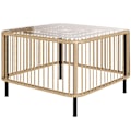 Pikkukuva 1 / 10: Rootz Poly Rattan -puutarhapöytä - Säänkestävä sivupöytä - Neljännespöytä - Kestävä muotoilu - 65 cm x 65cm x 43cm