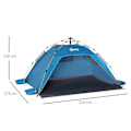 Pikkukuva 3 / 10: Rootz Pop -Up Beach Telt - Sun Shade - UV Shelter - Mesh Window - Lasikuitukehys - 220x173x120cm