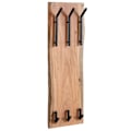 Miniatyrbillede 1 af 7: Rootz design knagerække akacie massivt træ - metal 35,5 x 100 x 11 cm - Krogestang 2-rækket hall knagerække væg - Garderobe træ